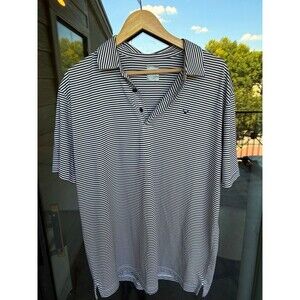 Callaway Men’s Large Golf Polo Shirt Black White Striped Performance